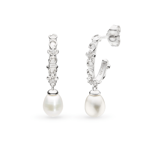 Blossom Honey Flower Pearl Oval Hoop Earrings Earrings Kit Heath