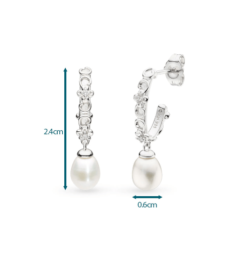 Blossom Honey Flower Pearl Oval Hoop Earrings Earrings Kit Heath