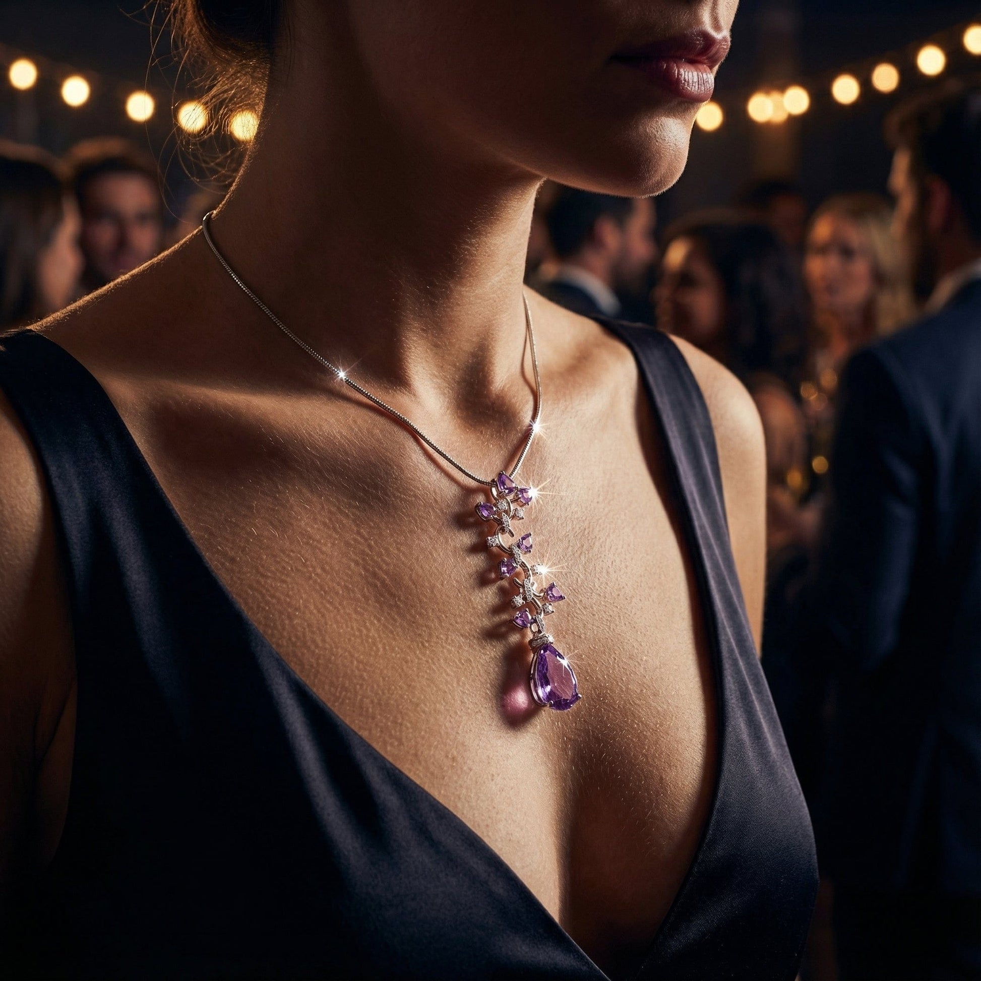 Buchwald 18ct rose gold amethyst briollette and diamond floral pendant Pendant Buchwald