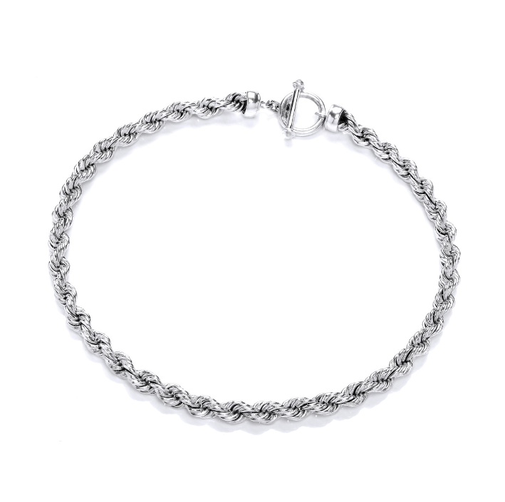 Classic Silver Twisted Rope Necklace Necklace Cavendish French