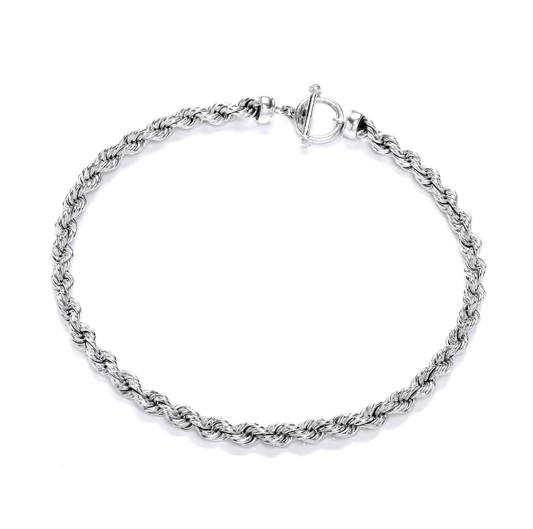 Classic Silver Twisted Rope Necklace Necklace Cavendish French