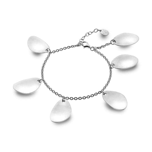 Crafted silver pebble-shaped charm bracelet Bracelet Sea Gems Ltd