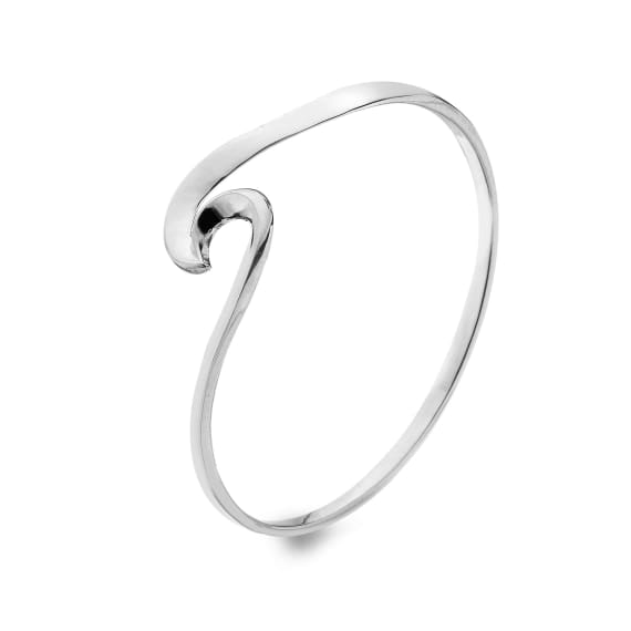 Delightful silver curling waves bangle Bangles Sea Gems Ltd