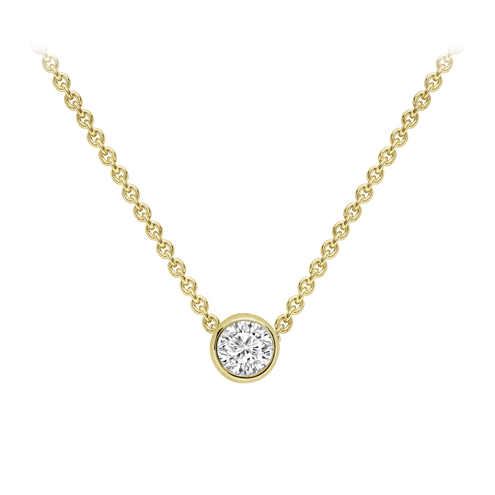 18ct yellow gold diamond slider pendant necklace Pendant Stubbs   