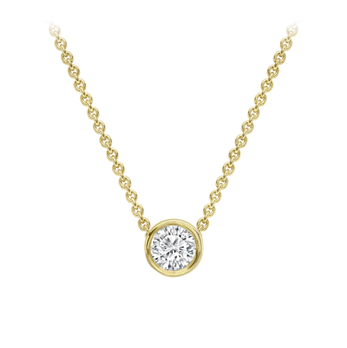 18ct yellow gold 0.08ct diamond slider pendant necklace Pendants stubs   