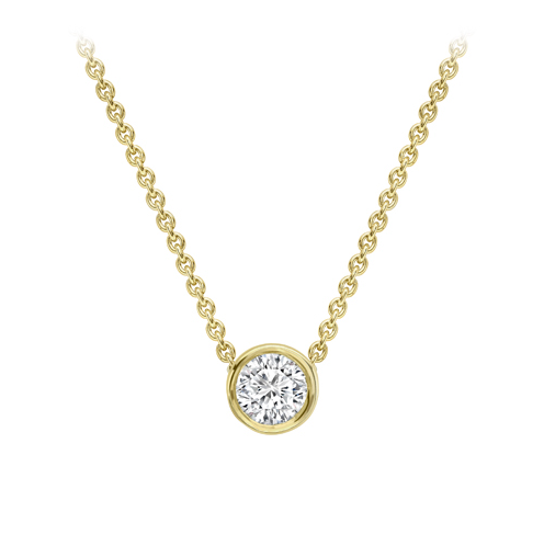 18ct yellow gold 0.08ct diamond slider pendant necklace Pendants Stubbs   