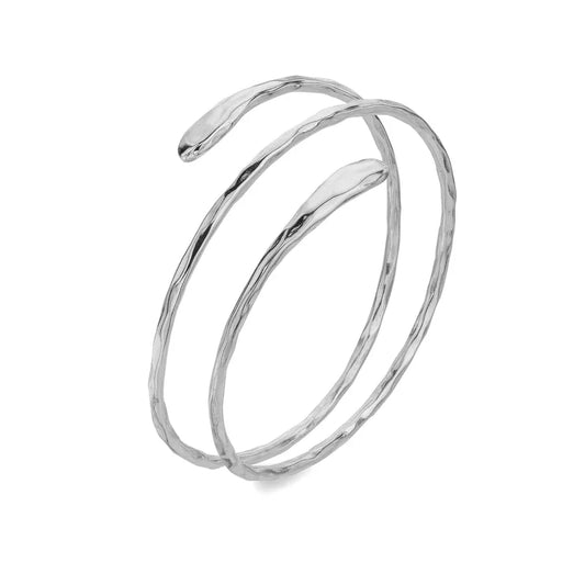 Elegant Silver Spiral Bangle Bracelet Sea Gems Ltd