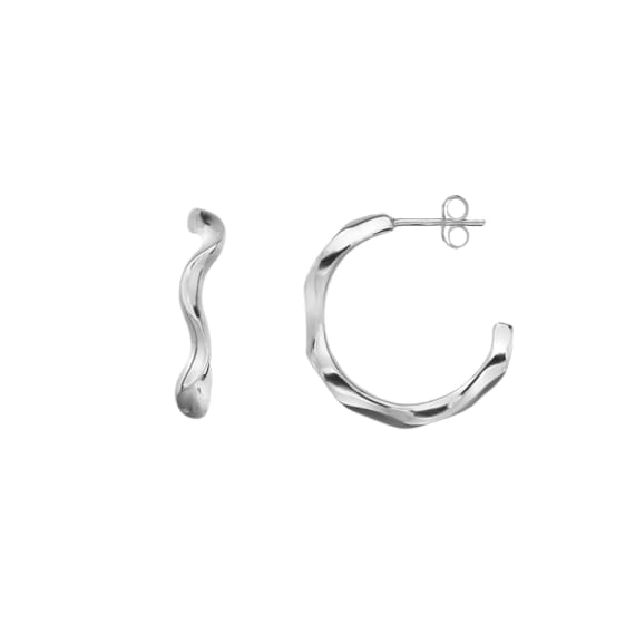 Elegant silver water hoop earrings Hoop Earrings Sea Gems Ltd