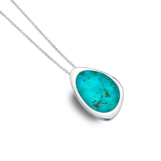 Elegantly handcrafted i Silver Turquoise stone pendant Necklaces Sea Gems Ltd