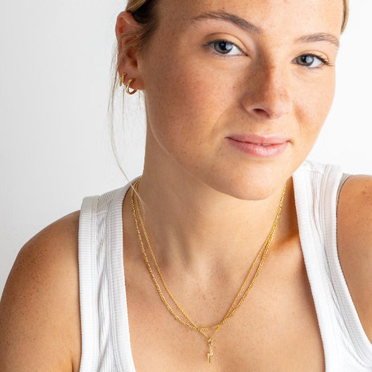 Gold Plated silver Figaro Chain 18" Necklace Necklace DEW   