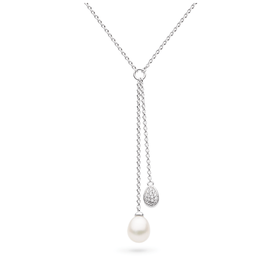 Glisten Pavé & Pearl Lariat Style Coast Pebble Necklace Necklace Kit Heath