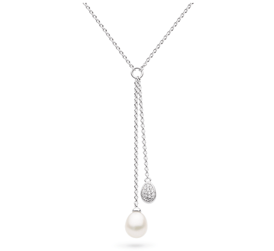 Glisten Pavé & Pearl Lariat Style Coast Pebble Necklace Necklace Kit Heath