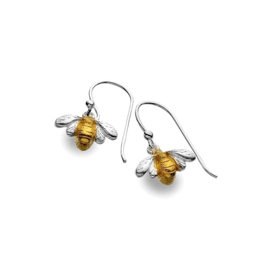 Glowing golden bumblebee drop earrings Earrings Sea Gems Ltd