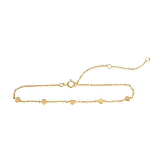 Gold Plate Silver Heart Station Bracelet Bracelet DEW