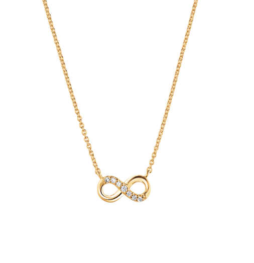 Gold plated silver and cubic zirconia Infinity Necklace Necklace DEW