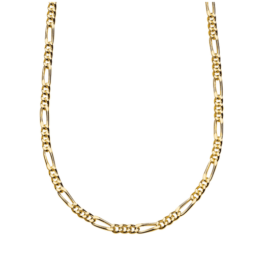 Gold Plated silver Figaro Chain 18" Necklace Necklace DEW