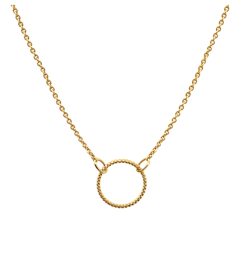 Gold Plated silver Open Circle Rope Twist 18" Necklet Necklace DEW