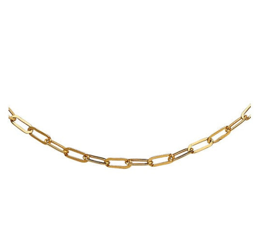 Gold plated silver Paperclip Link Chain Necklace Necklace DEW