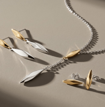 Earrings Golden Glint Two-Tone Drop Earrings