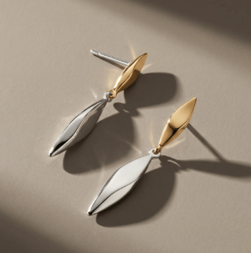Earrings Golden Glint Two-Tone Drop Earrings
