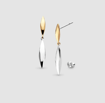 Earrings Golden Glint Two-Tone Drop Earrings
