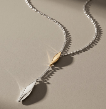 Necklace Golden Glint Two-Tone Lariat-Style Necklace
