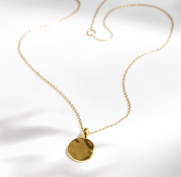 Necklace Golden Mirage Reflect Golden Round Disc Mini Necklace