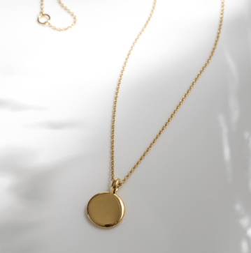 Necklace Golden Mirage Reflect Golden Round Disc Mini Necklace