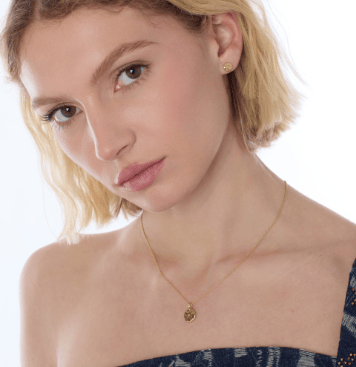 Necklace Golden Mirage Reflect Golden Round Disc Mini Necklace