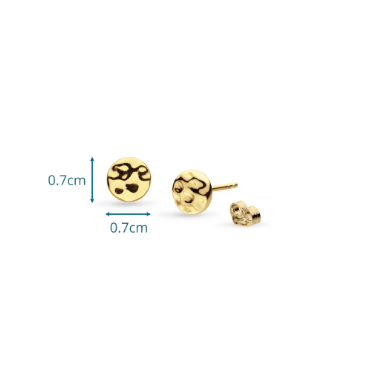 Earrings Golden Mirage Reflect Golden Round Disc Stud Earrings