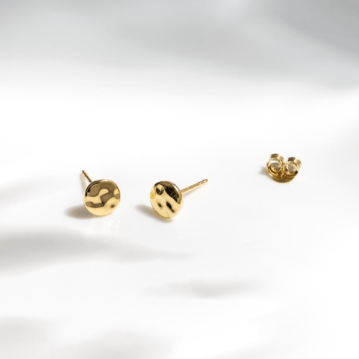 Earrings Golden Mirage Reflect Golden Round Disc Stud Earrings