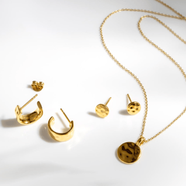 Earrings Golden Mirage Reflect Golden Round Disc Stud Earrings
