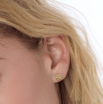 Earrings Golden Mirage Reflect Golden Round Disc Stud Earrings