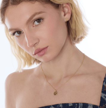 Earrings Golden Mirage Reflect Golden Round Disc Stud Earrings