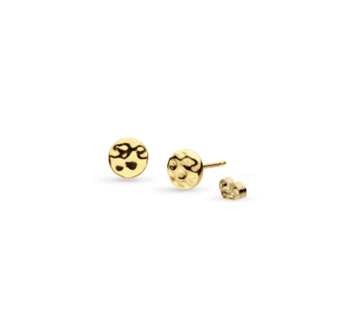 Earrings Golden Mirage Reflect Golden Round Disc Stud Earrings