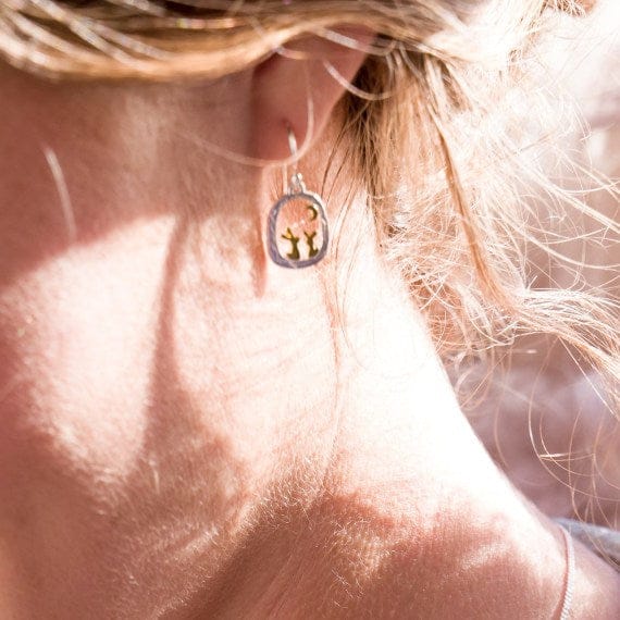 Handcrafted playful bunnies drop earrings Earrings Sea Gems Ltd