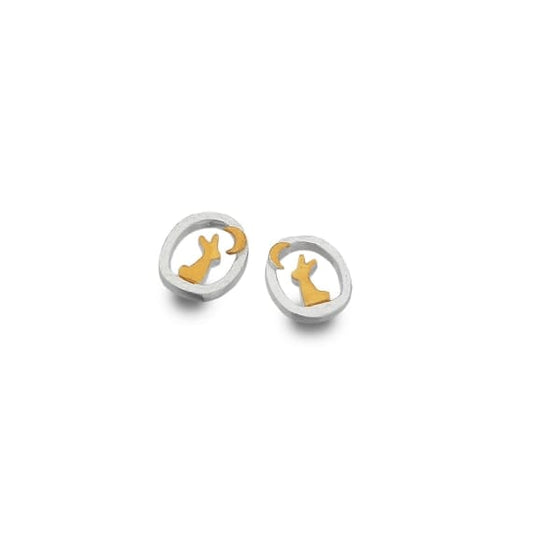 Handcrafted playful bunny stud earrings Earrings Sea Gems Ltd