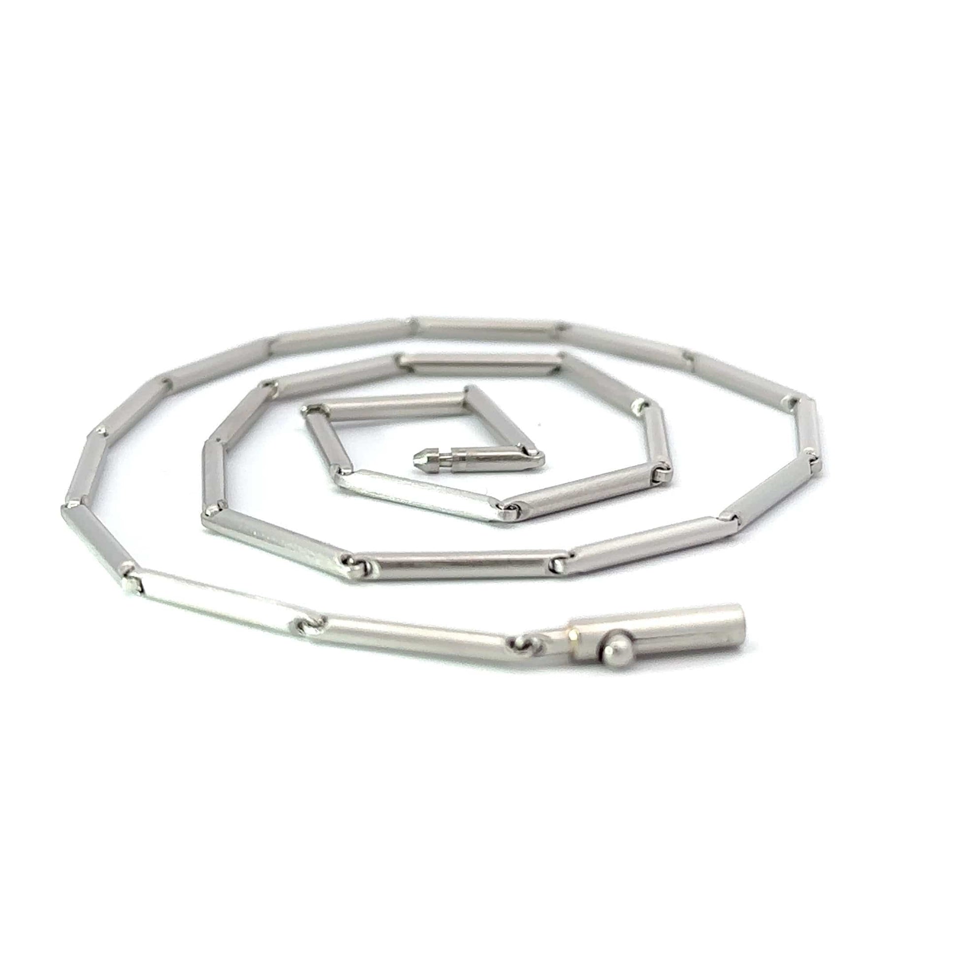 Henrich and Denzel Platinum bar link necklace Necklace Henrich & Denzel