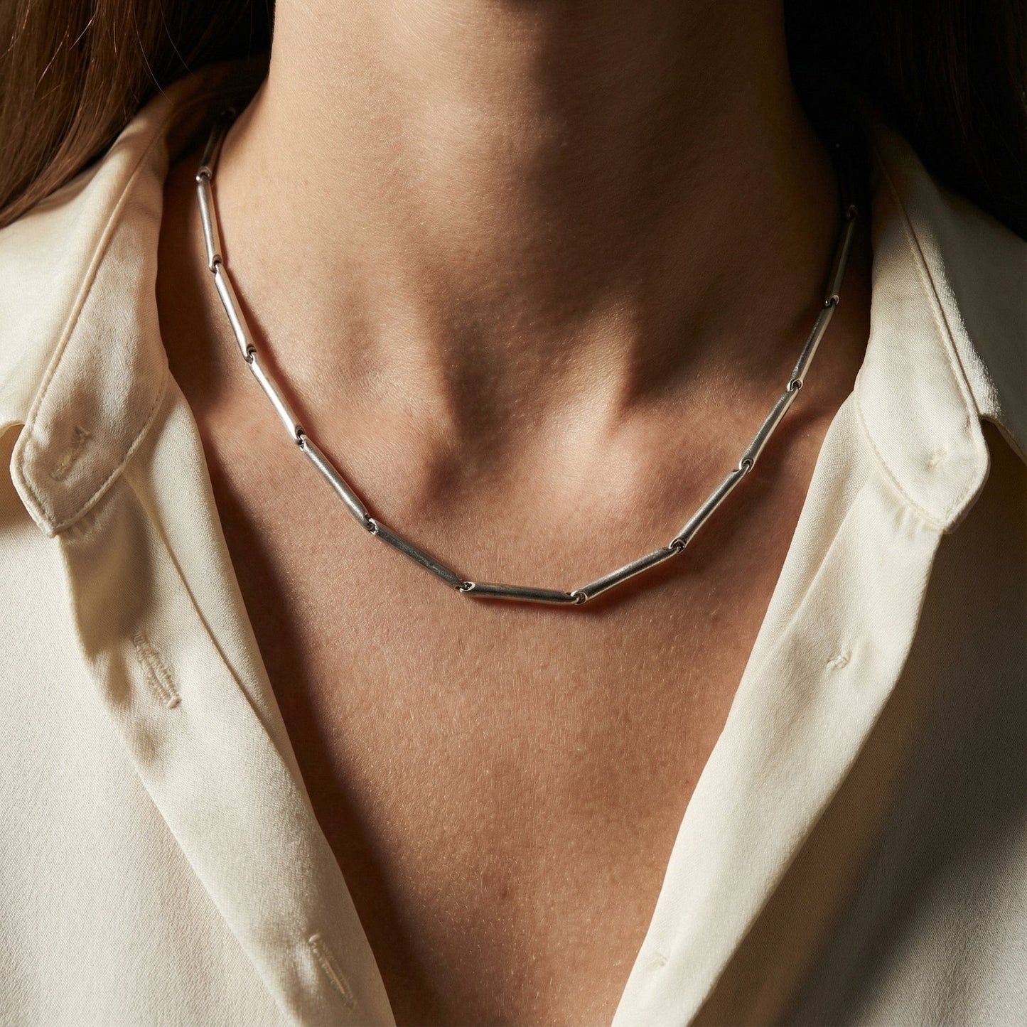 Henrich and Denzel Platinum bar link necklace Necklace Henrich & Denzel