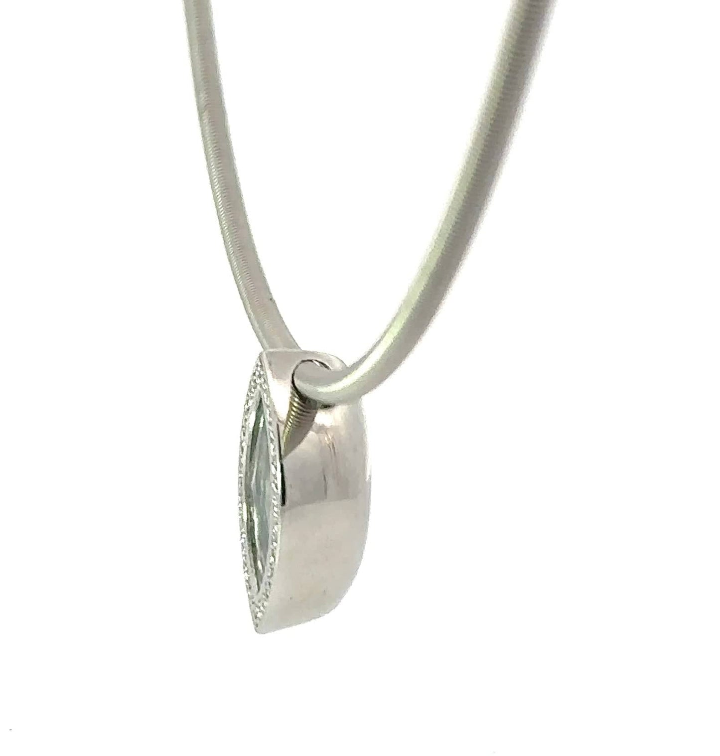 Henrich & Denzel Platinum 2.36ct Aquamarine and Diamond necklace Necklace Henrich & Denzel