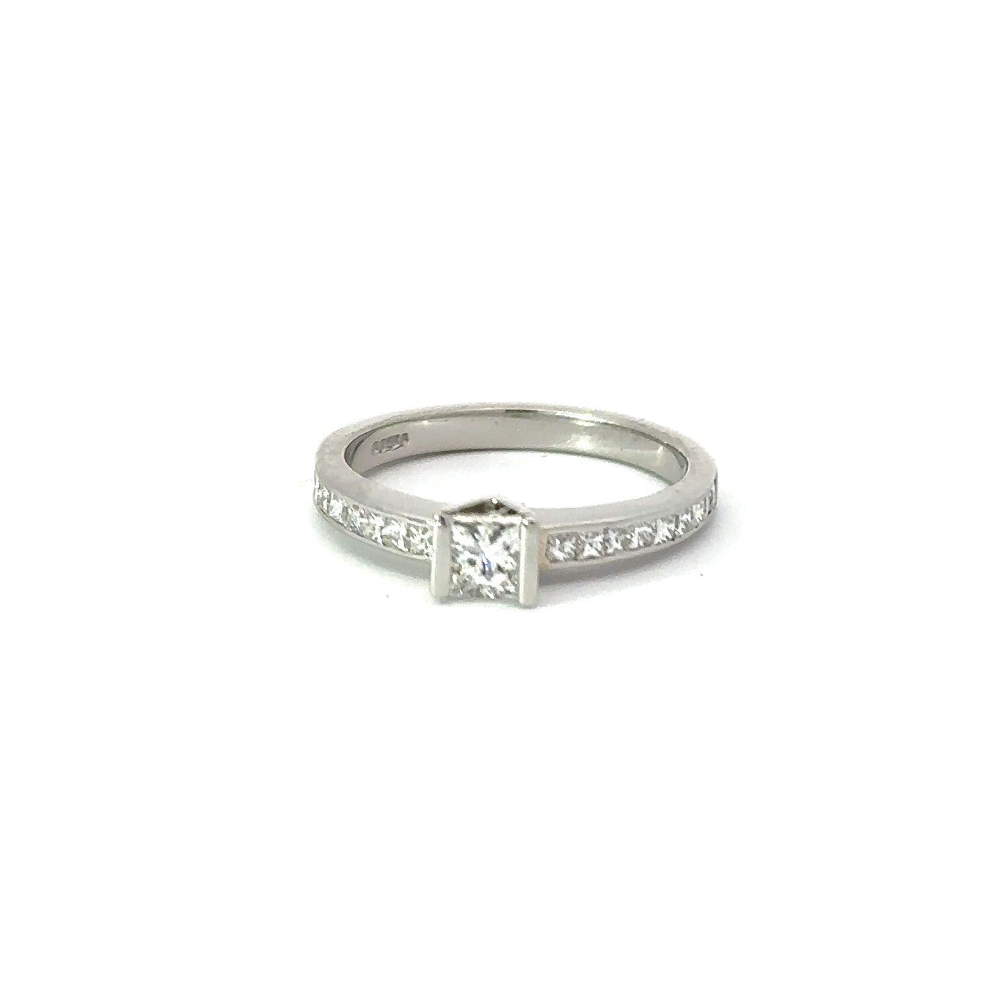 Platinum princess diamond ring/set shoulders 0.80ct  FVS Ring Christopher Wharton   