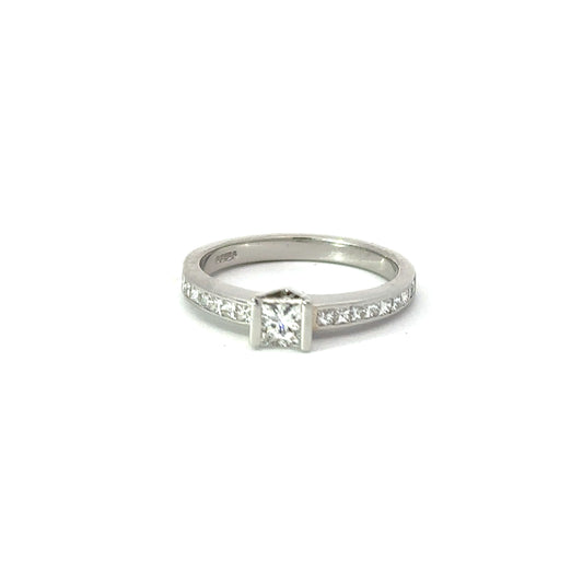 Platinum princess natural diamond ring/set shoulders 0.80ct  FVS Ring Christopher Wharton   