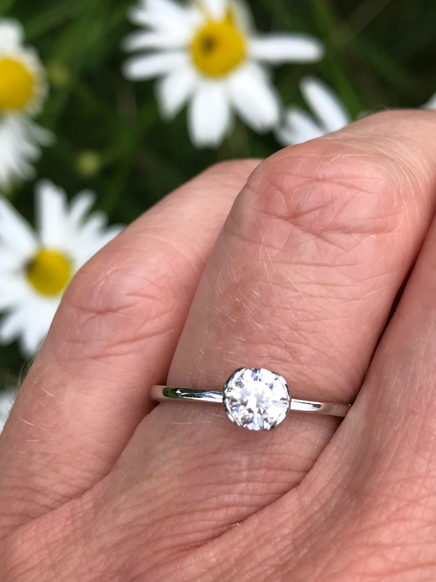 Platinum 0.43ct DSI brilliant cut certified natural diamond ring Ring Rock Lobster   