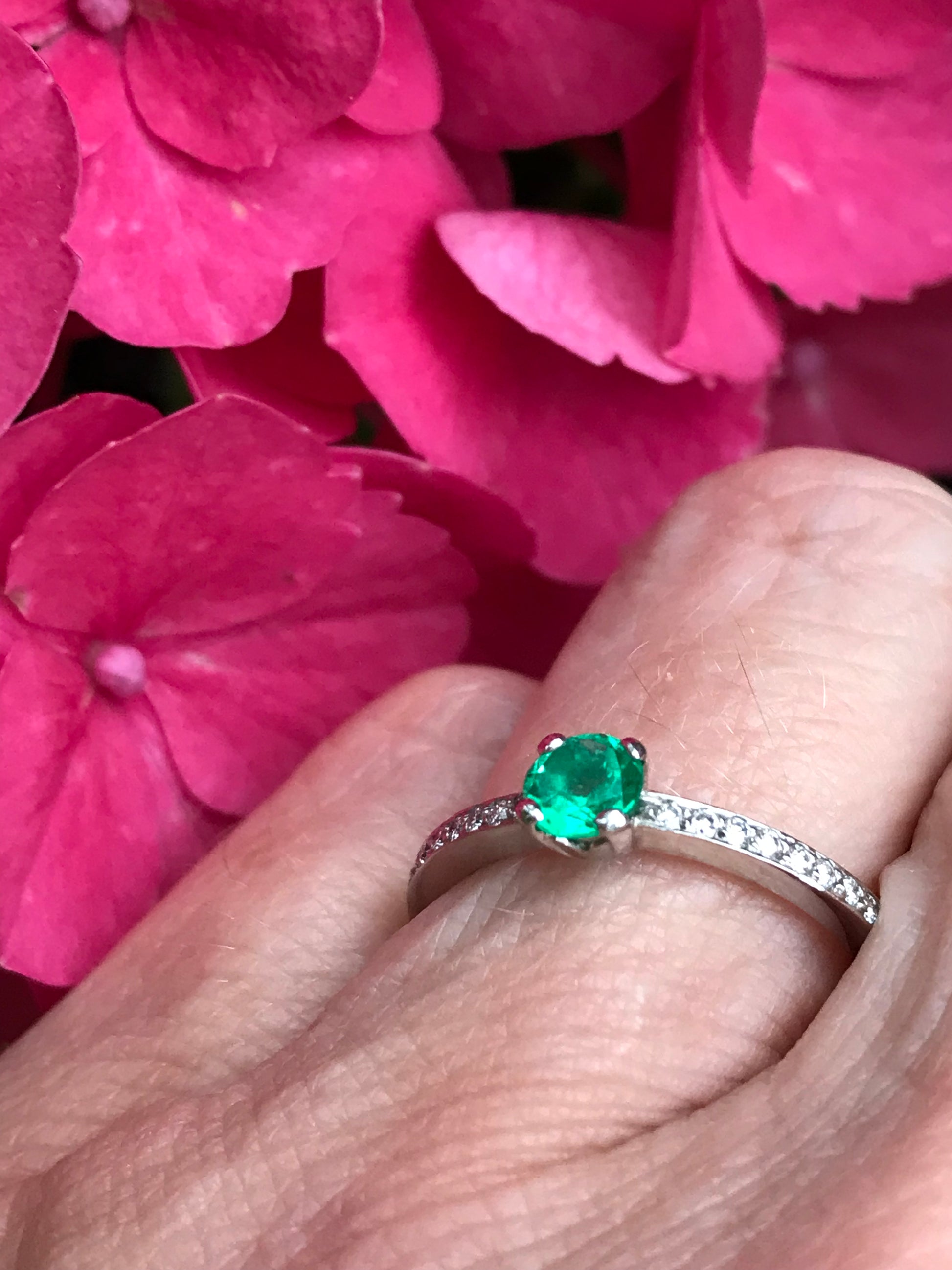 Platinum emerald & diamond ring. Ring Christopher Wharton   