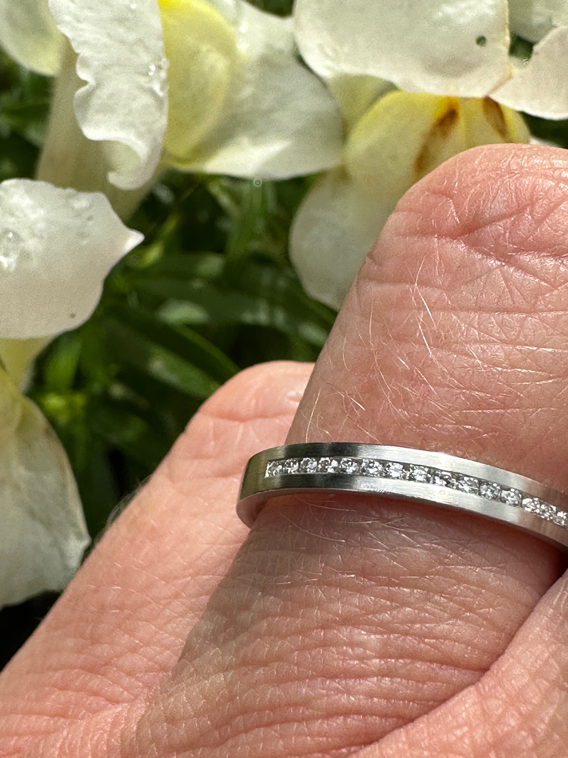 Platinum & diamond half eternity band Ring Gerstner   