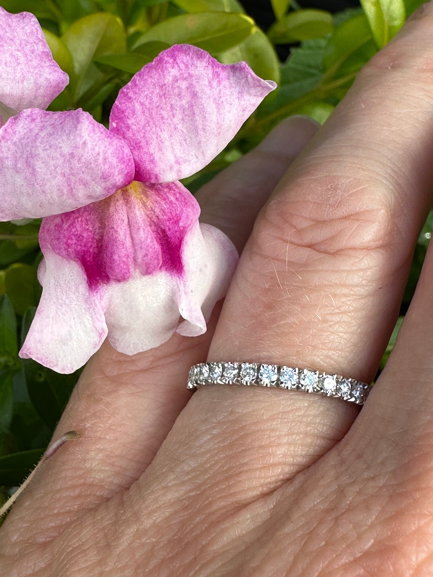 Platinum brilliant cut diamond half eternity ring Ring Stubbs   