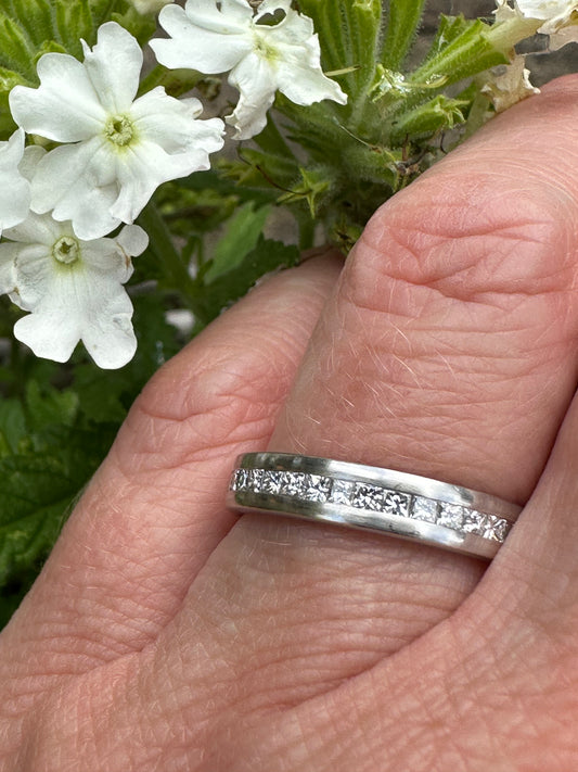 18ct white gold princess 0.50ct TW VS1 diamond ring size M Ring Gerstner   
