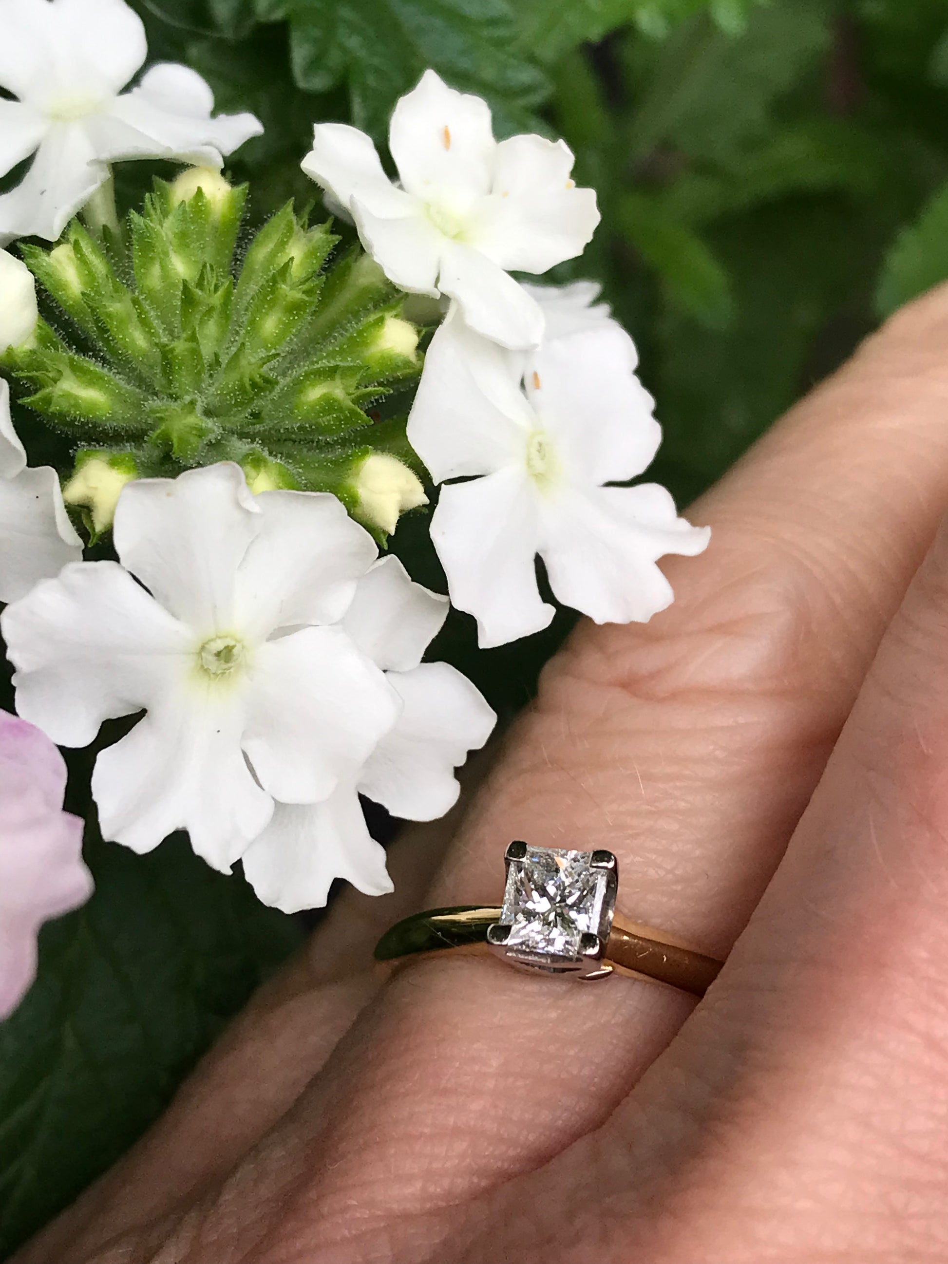 18ct Gold princess 0.51ct natural diamond ring Ring Christopher Wharton   