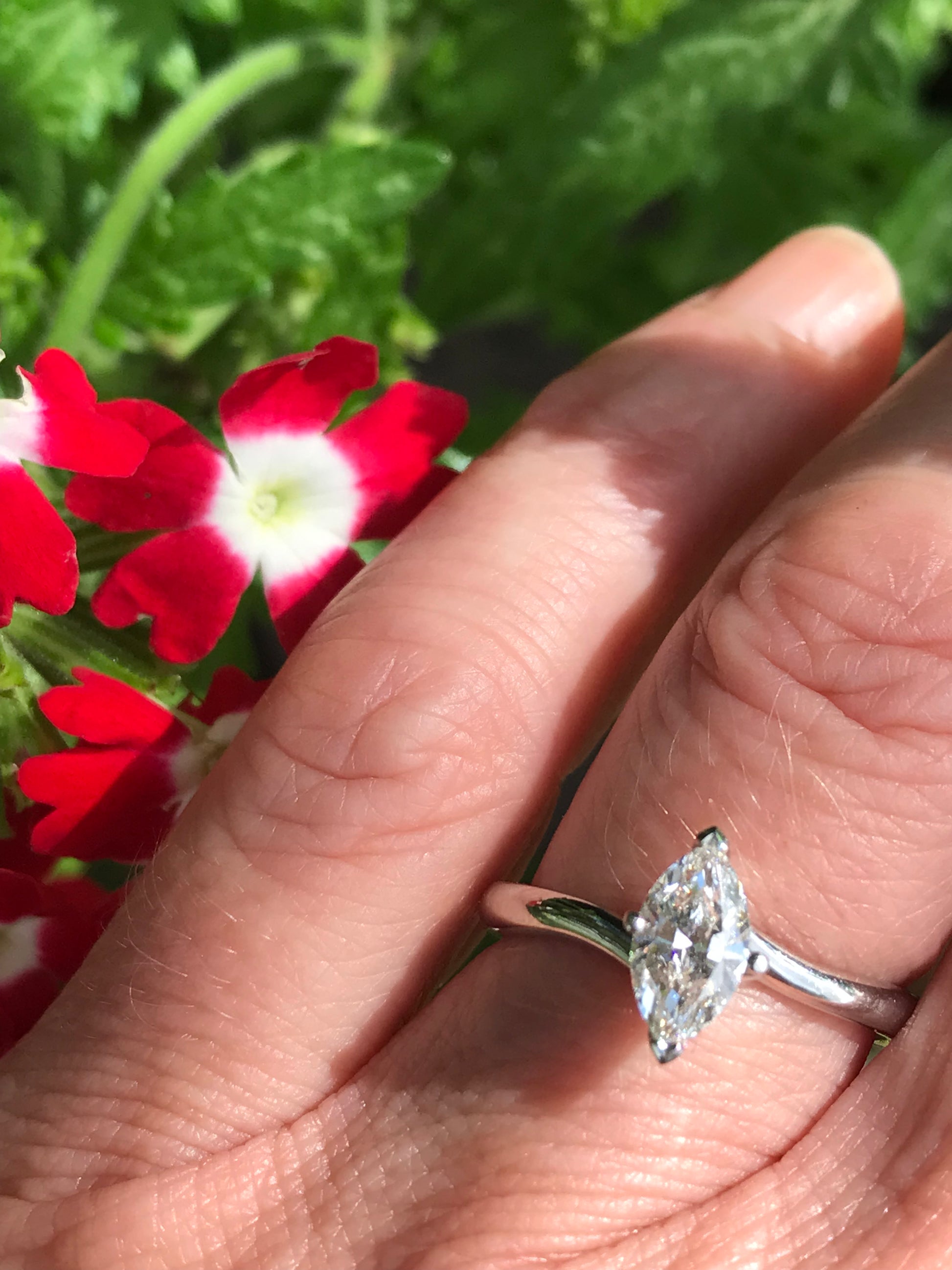 Platinum marquise 0.70ct certified natural diamond ring Ring Rock Lobster   