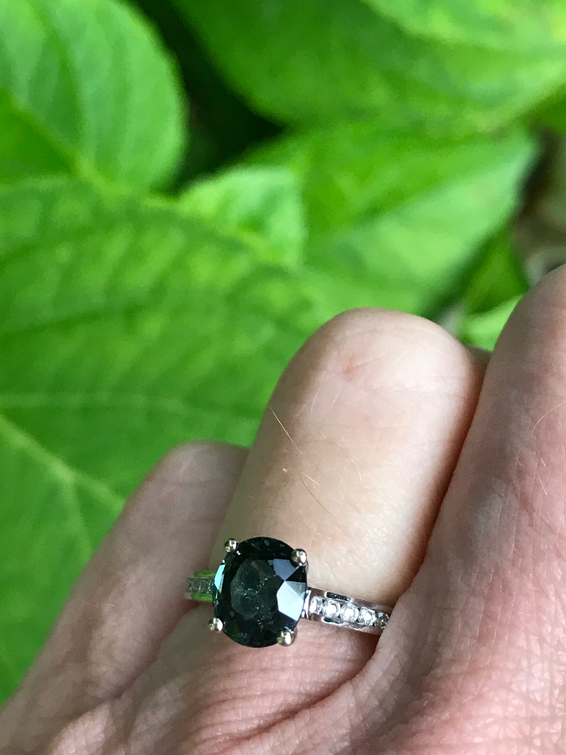 18ct white gold spinel diamond ring Rock Lobster Jewellery